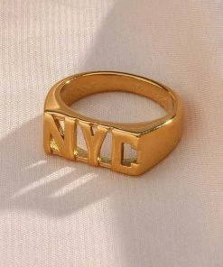 MILK MONEY - DropShip NYC Initial Bar Ring New Arrivals