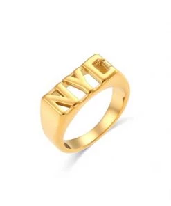MILK MONEY - DropShip NYC Initial Bar Ring New Arrivals