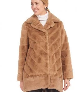 Patty Kim Notch Lux Faux Fur Coat