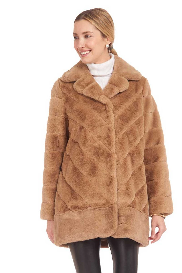 Patty Kim Notch Lux Faux Fur Coat 1 Patty Kim Notch Lux Faux Fur Coat