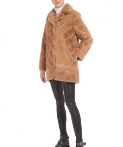 Patty Kim Notch Lux Faux Fur Coat