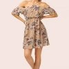 Promesa Clothing Off The Shoulder Halter Floral Mini Dress