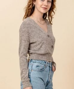 Hyfve Overlapping Button Hacci Top New Arrivals