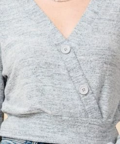 Hyfve Overlapping Button Hacci Top New Arrivals