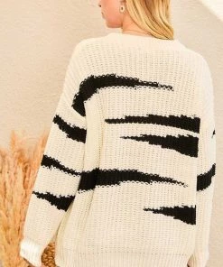Main Strip New Arrivals Oversized Knit Striped Sweater