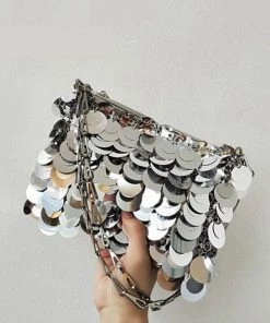 MILK MONEY - DropShip New Arrivals Oversized Silver Sequin Shoulder Bag