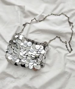MILK MONEY - DropShip New Arrivals Oversized Silver Sequin Shoulder Bag