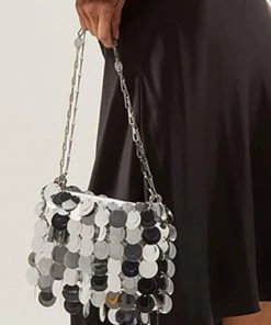 MILK MONEY - DropShip New Arrivals Oversized Silver Sequin Shoulder Bag