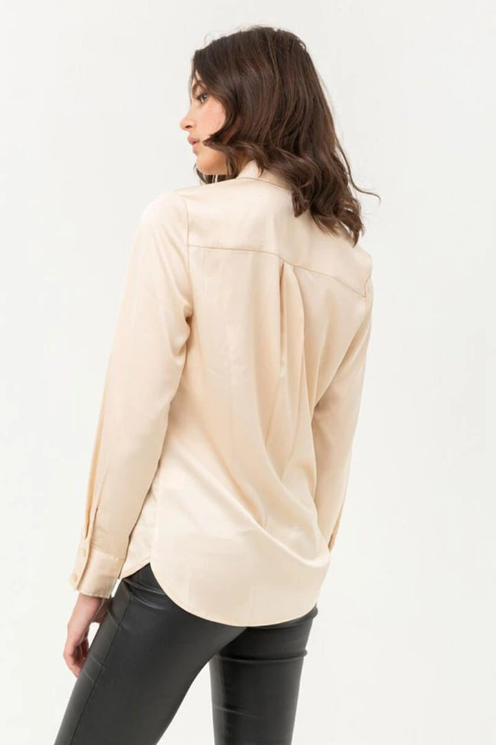 Love Tree Oxford Silky Blouse Top New Arrivals 4 Love Tree Oxford Silky Blouse Top New Arrivals