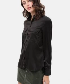 Love Tree Oxford Silky Blouse Top New Arrivals