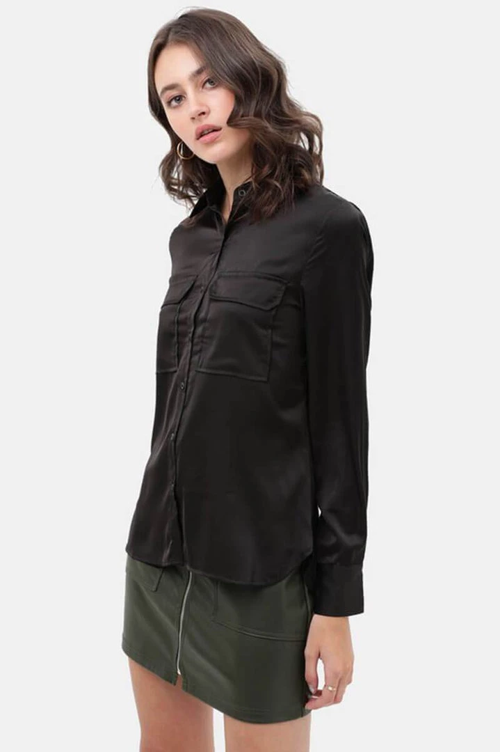 Love Tree Oxford Silky Blouse Top New Arrivals 2 Love Tree Oxford Silky Blouse Top New Arrivals