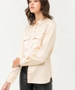 Love Tree Oxford Silky Blouse Top New Arrivals 8 Love Tree Oxford Silky Blouse Top New Arrivals