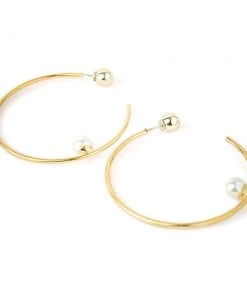 MILK MONEY Parker Hoop With Pearl Accent