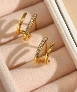 MILK MONEY - DropShip New Arrivals Pavé Double Layer Huggie Earrings 12 MILK MONEY - DropShip New Arrivals Pavé Double Layer Huggie Earrings