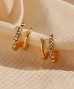 MILK MONEY - DropShip New Arrivals Pavé Double Layer Huggie Earrings 9 MILK MONEY - DropShip New Arrivals Pavé Double Layer Huggie Earrings