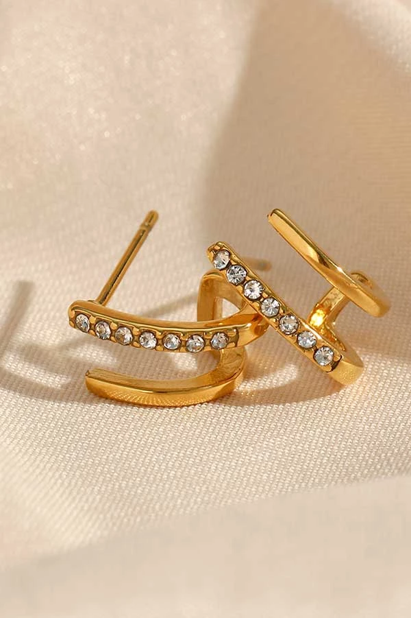 MILK MONEY - DropShip New Arrivals Pavé Double Layer Huggie Earrings 7 MILK MONEY - DropShip New Arrivals Pavé Double Layer Huggie Earrings