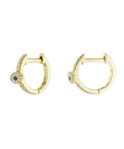 Athra Pavé Evil Eye Huggie Earrings