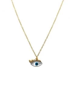 Athra Pearl Evil Eye Necklace Accessories