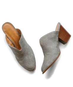 East Lion Corp. Perforated Grey Mules Shoes