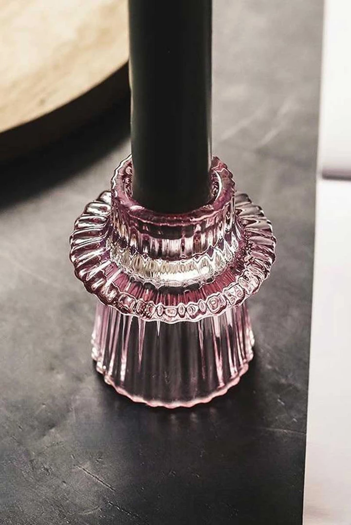 MILK MONEY - DropShip Pink Glass Candlestick Holders New Arrivals 2 MILK MONEY - DropShip Pink Glass Candlestick Holders New Arrivals