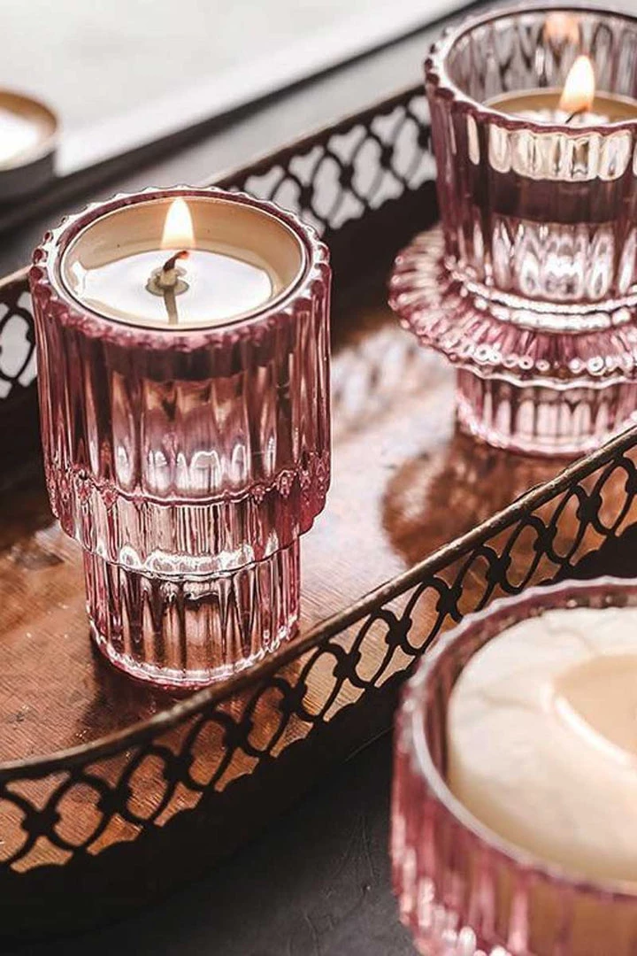 MILK MONEY - DropShip Pink Glass Candlestick Holders New Arrivals 3 MILK MONEY - DropShip Pink Glass Candlestick Holders New Arrivals