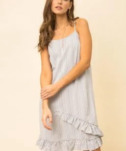 Hem & Thread Pinstriped Ruffle Dress New Arrivals