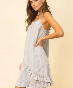 Hem & Thread Pinstriped Ruffle Dress New Arrivals