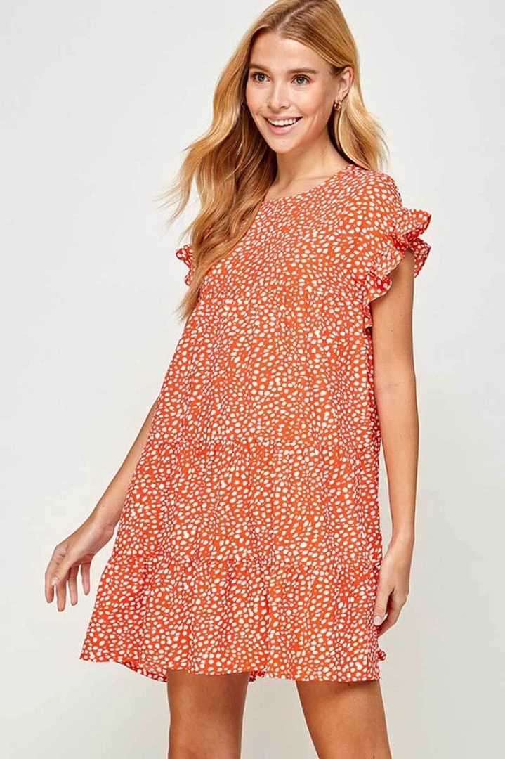 Solution Printed Ruffled Short Sleeves Mini Dress New Arrivals 1 Solution Printed Ruffled Short Sleeves Mini Dress New Arrivals