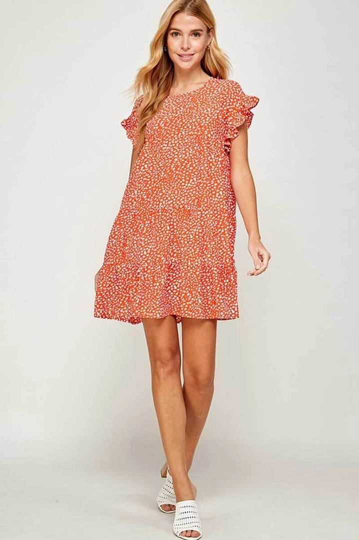 Solution Printed Ruffled Short Sleeves Mini Dress New Arrivals 3 Solution Printed Ruffled Short Sleeves Mini Dress New Arrivals