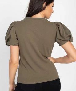 Haute Monde Puff Short Sleeve Crew Neck Top New Arrivals