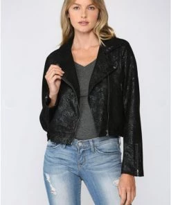 Fate Python Suede Moto Jacket New Arrivals