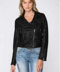 Fate Python Suede Moto Jacket New Arrivals