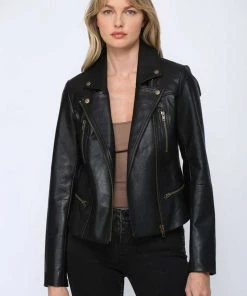 Fate Quilted Shoulder Faux Leather Biker Jacket New Arrivals