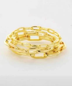 Montana New Arrivals Rectangle Link Chain Bangle Bracelet Set
