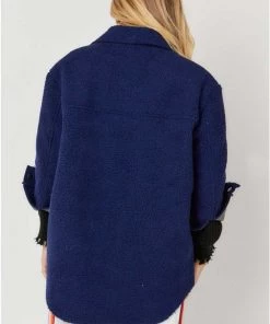 Davi & Dani Navy Button Down Shacket New Arrivals