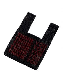 MILK MONEY - DropShip New Arrivals Rhinestone Thank You Mini Bag