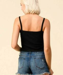 Heart & Hips Ribbed Button Tank Top