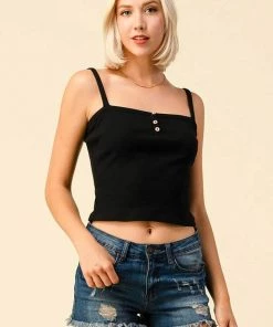 Heart & Hips Ribbed Button Tank Top