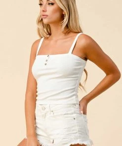 Heart & Hips Ribbed Button Tank Top