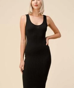Heart & Hips New Arrivals Ribbed Knit Pointelle Tank Midi Dress 11 Heart & Hips New Arrivals Ribbed Knit Pointelle Tank Midi Dress