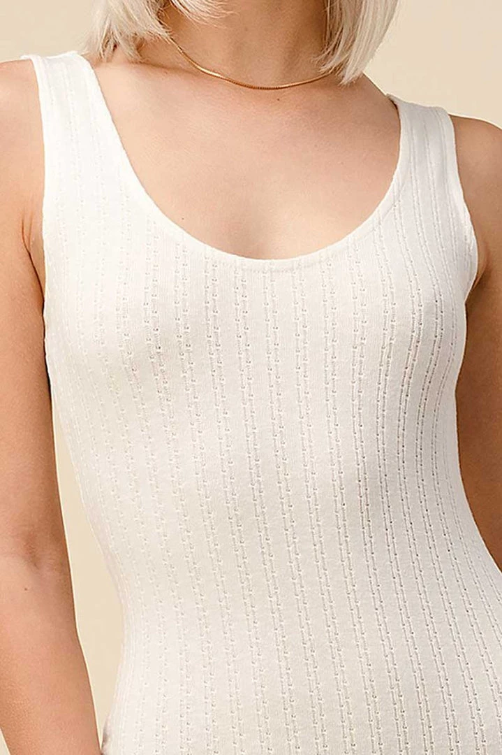 Heart & Hips New Arrivals Ribbed Knit Pointelle Tank Midi Dress 8 Heart & Hips New Arrivals Ribbed Knit Pointelle Tank Midi Dress