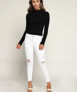 Heart & Hips Ribbed Mock Neck Top New Arrivals