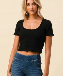 Heart & Hips Ribbed Scoop Neck Top