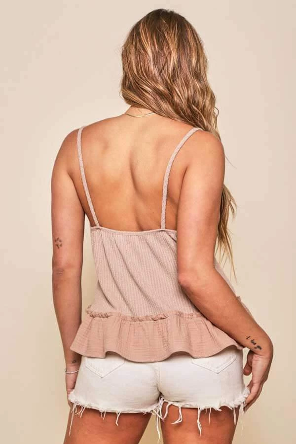 Peach Love New Arrivals Ribbed Babydoll Tank Top 5 Peach Love New Arrivals Ribbed Babydoll Tank Top