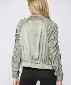 Fate New Arrivals Ruched Sleeve Bomber Jacket 6 Fate New Arrivals Ruched Sleeve Bomber Jacket