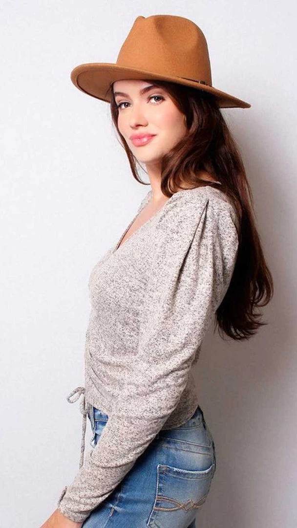 Thread Fix New Arrivals Ruched V Neck Long Sleeve Top 2 Thread Fix New Arrivals Ruched V Neck Long Sleeve Top