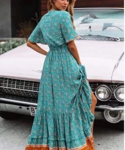 Anna-Kaci Ruffle Flowy Boho Maxi Dress New Arrivals