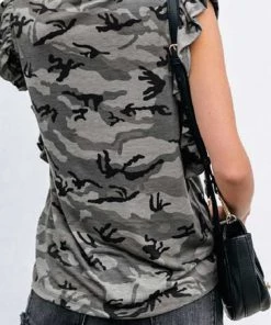 Cezele Ruffled Camo Tee New Arrivals 5 Cezele Ruffled Camo Tee New Arrivals