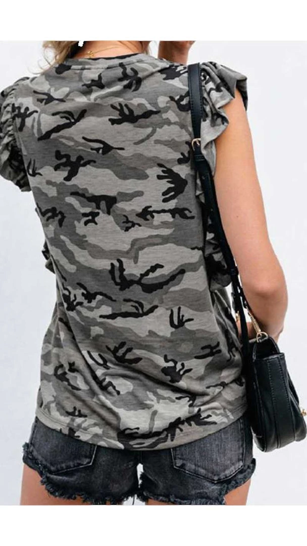 Cezele Ruffled Camo Tee New Arrivals 3 Cezele Ruffled Camo Tee New Arrivals