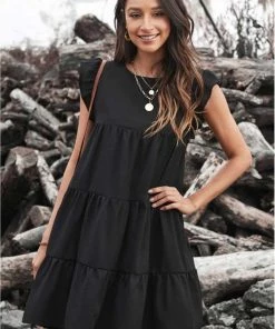 MILK MONEY Ruffled Mini Babydoll Dress New Arrivals